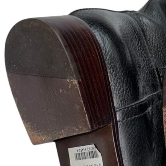 Tory Burch NEW black leather riding boots gold TT logo 11 NEW NWT - Picture 8 of 8